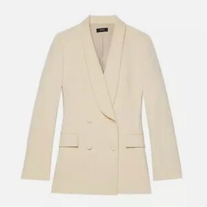 Theory Shawl Collar ‎ Blazer Utility Wool in Canvas Size 6 $575